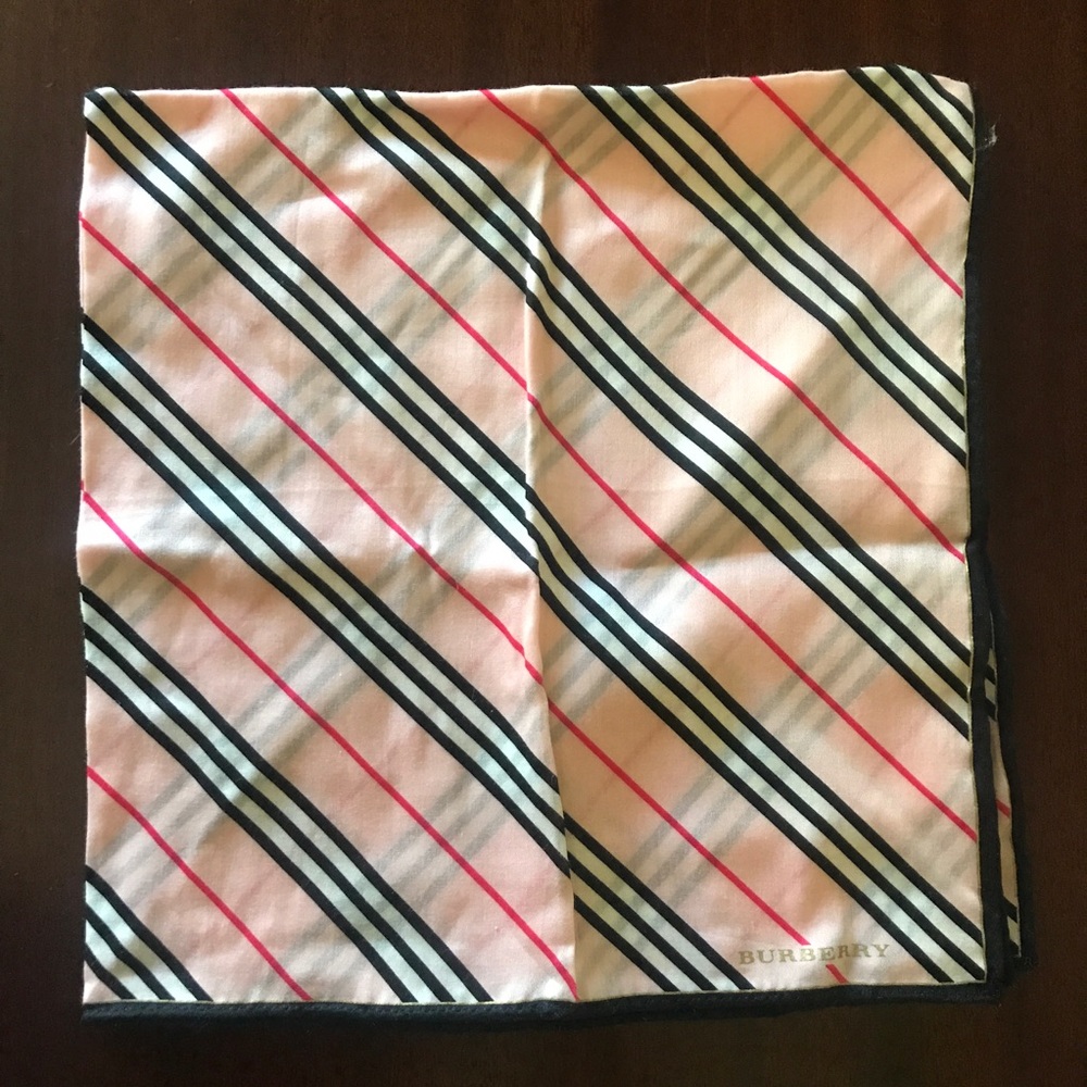 Burberry silk striped pink neck scarf